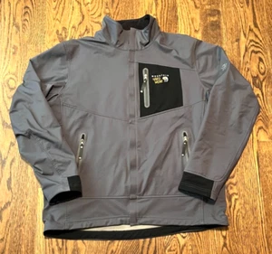 Mountain Hardwear Jacket Conduit Softshell Mens XL Water Resistant Gray Black - Picture 1 of 5