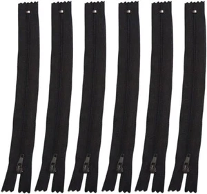 50 Pack 7 Inch Black Nylon Invisible Zippers For Sewing Craft Projects - Picture 1 of 3
