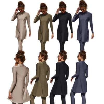 DE Damen Muslim Islamisch Badeanzug Full Cover Burkini Bademode Schwimmanzug - Bild 1 von 4