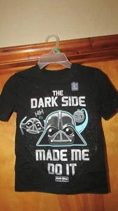 Gap Kids "The Dark Side Made Me Do It" Angry Birds Star Wars Shirt- XS (G 12) - Picture 1 of 3