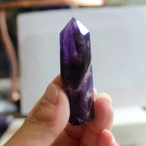 30-50mm Natural Dream Amethyst Quartz Crystal Wand Point Healing Stone Obelisk - Picture 1 of 14