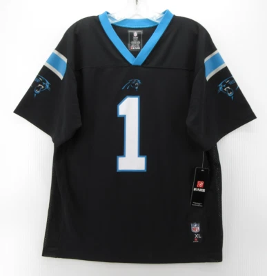 Camiseta Cam Newton Carolina Panthers Niños XL Negra Equipo NFL Ropa Juvenil NUEVA Foto 1 de 4