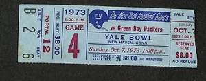 OCTOBER 7, 1973 GREEN BAY PACKERS @ NEW YORK GIANTS YALE BOWL TICKET - Picture 1 of 1