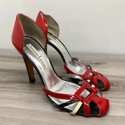Christian LaCroix каблуках красный лакированная кожа stiletto женщин размер 39,5 - Изображение 1 из 4