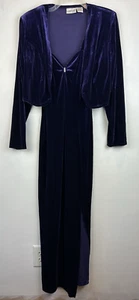 Velour Dress Womans 14-16 Jacket Purple Whimy Goth Fairy Grunge Slit Dark Fem - Picture 1 of 13
