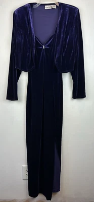 Velour Dress Womans 14-16 Jacket Purple Whimy Goth Fairy Grunge Slit Dark Fem - Image 1 of 4