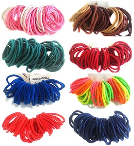 144 Endless Hair Elastics Bobbles Snag Free Hair Elastic Bands - Picture 1 of 12