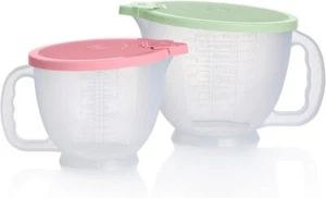 Tupperware Classic Mix-N-Store Pitcher Set in Mint 2 Liters, Green / Pink  - Picture 1 of 8