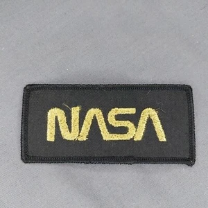 US NASA Black Gold 4"x2" Space Tab Patch - Picture 1 of 2