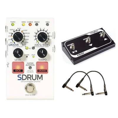 Digitech SDRUM Strummable Drum Pedal + DigiTech FS3X Footswitch & 2 Patch Cables - Image 1 of 4