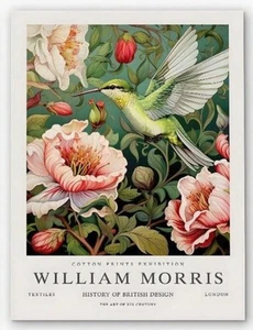 William Morris Canvas Wall Art HUMMINGBIRD 12 x 16 665 - Picture 1 of 3