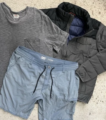 Lote de 3 Pantalones Cortos de Pesca Pelágicos Para Hombres 38/XL Camiseta Faherty Chaqueta Gerry Foto 1 de 4