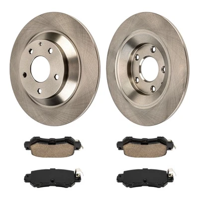 Kit de rotores y pastillas de freno trasero sólidos para 2013 2014 2015 Mazda CX-5 silencioso Foto 1 de 4