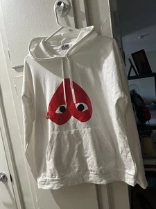 Comme des Garcons hoodie offers the utmost comfort and durability, Medium, White - Picture 1 of 5