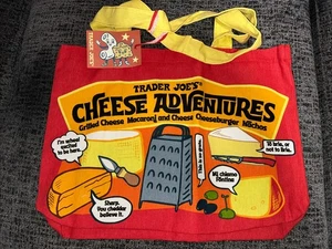 Trader Joe's wiederverwendbare Canvas Käse Abenteuer Einkaufstasche rot Neu mit Etikett - Bild 1 von 2