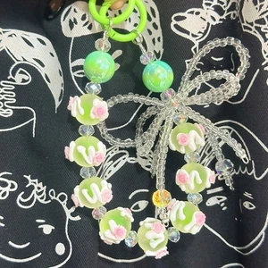 Rose Bag Pendant Keychain Beaded Phone Lanyard New Phone Charm Rope - Photo 1 sur 15
