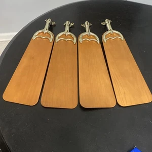 Set of 4 Hunter R&M Reverse-aire Blades & Irons For 36-38" Hunter Fans Brass - Picture 1 of 10