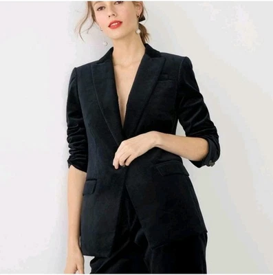 J. Blazer Crew Willa en terciopelo elástico de algodón negro talla 22 para mujer Foto 1 de 4