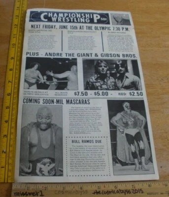 Andre the Giant Bad Bad Leroy Brown Mil Mascaras programa años 70 DE COLECCIÓN Foto 1 de 4