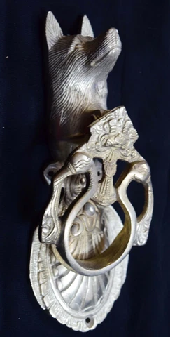 Wolf Design Decorative Door Knocker Handmade Silver Furnish Brass Bell Gift V751 Cover