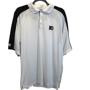 Antigua Sports Polo Hockey Philadelphia Flyers Large Black White Logo Men - Picture 1 of 10