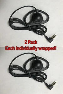 Pack of TWO D-Shaped Ear Hook Single Earpiece Headphones w/ 3.5mm Plug - Picture 1 of 5