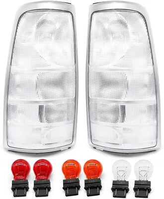CLEAR Tail Lights W/Bulb For 99-03 Chevy Silverado 99-07 GMC Sierra Pickup Truck - Image 1 of 4