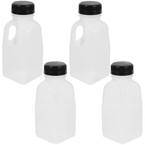 4 Pcs Sealed Bottle Clear Portable Milk Bottles Juice Containers Outdoor - Picture 1 of 12