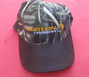 Vintage Horton Armbrüste Schleife Jagd Camouflage Mütze Kappe Leder Schirm verstellbar. - Bild 1 von 4