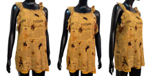  ❤️JOHN GALLIANO Iconic Newspaper Gazette Print Mustard dress-tunic size: 32-46