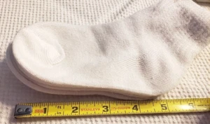 Boy's Kid's Children's White Ankle Socks 2 PAIR - Picture 1 of 4