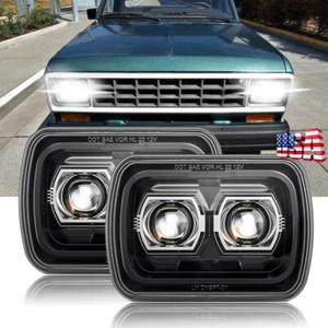 Lo más nuevo para Ford Ranger 1983-1988 par de faros LED 5x7 7x6" haz alto/Lo H4 H6054 - Imagen 1 de 11