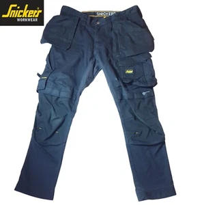Snickers Stretch Work Trousers W38 L32 Tool Holder Holster Pocket Black Pants - Imagen 1 de 20