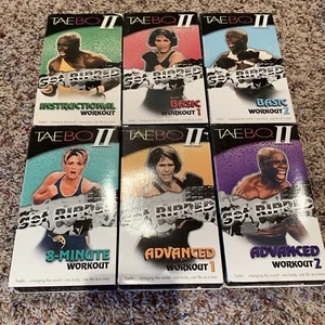 Taebo Get Ripped Box Set Tae-Bo II 2, 6 Tapes VHS Basic Advanced 8 - Picture 1 of 6