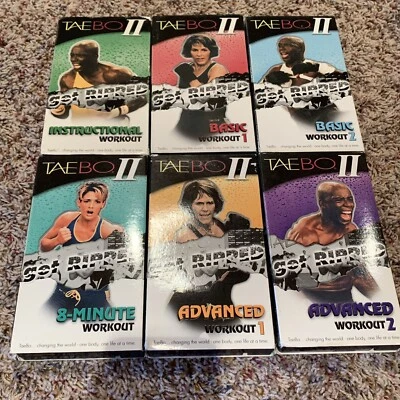 Taebo Get Ripped Box Set Tae-Bo II 2, 6 Tapes VHS Basic Advanced 8 - Image 1 of 4