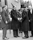 King George V at the Derby in Epsom He is greeting Lord Rosebery u- Old Photo
