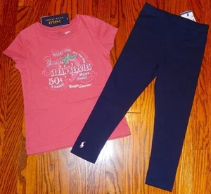 POLO RALPH LAUREN AUTHENTIC TODDLERS GIRLS BRAND NEW ORIGINAL 2Pc SET Sz 6, NWT - Picture 1 of 5