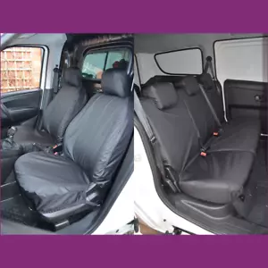 Fundas de asiento delanteras y traseras negras impermeables Vauxhall 2012-18 a medida - Imagen 1 de 5
