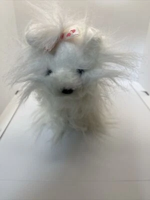 GANZ Webkinz Yorkie HM070 Stuffed Animal White Pink Dog Plush -NO CODE - Image 1 of 4