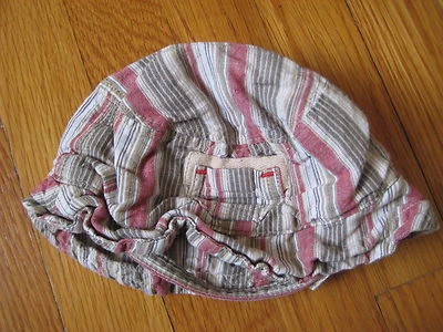 BabyGap striped LINEN HAT 12 18 months boys white brown red fishing cap kids gap - Image 1 of 2