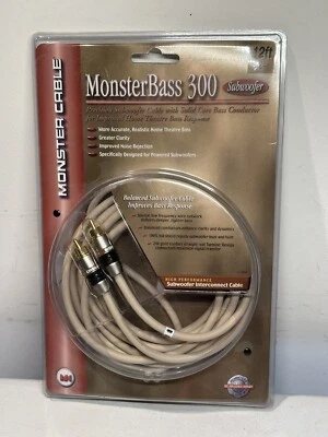 MonsterBass 300 Subwoofer Cable 12ft Sub Cord RCA Monster B9 - Image 1 of 2