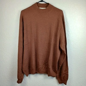 Pronto Uomo Mens Sweater 100% Merino Extra Fine Wool Size XL Brown - Picture 1 of 6