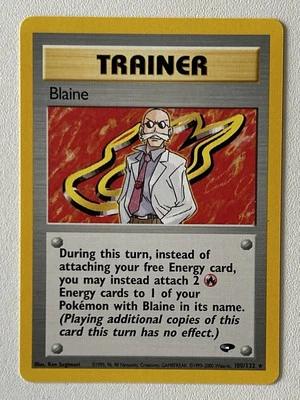 POKEMON CARD TRAINER BLAINE 100/132 GYM CHALLENGE 1999 - Bild 1 von 2
