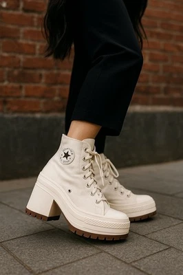 Converse Chuck 70 De Luxe Heel Sneakers White Lug Heel Women’s 12.5 Men's 10.5 - Image 1 of 4