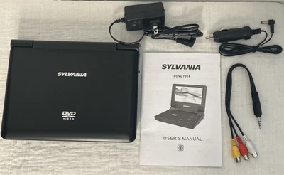 New Sylvania Portable DVD Player SDVD7014 Black With Power Cord/car Adaptor cord - Image 1 of 4
