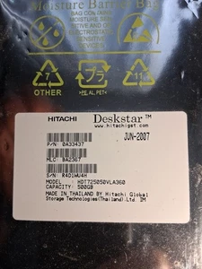 New Hitachi Deskstar HDT725050VLA360 500GB Still in Packaging - Afbeelding 1 van 1
