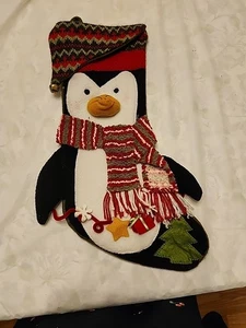 3D Penquin In Scarf CUTE Christmas Stocking - Picture 1 of 6
