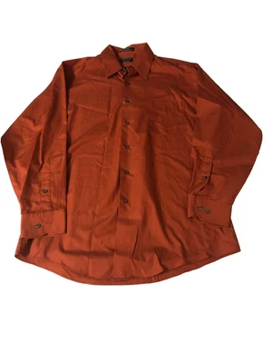 Camisa Arrow Para Hombre Popelina Ajustada Sin Arrugas Abotonada M Naranja Oscuro Foto 1 de 4