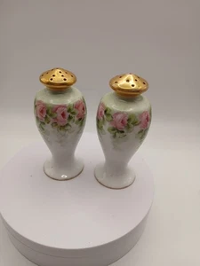 Vintage Noritake Salt And Pepper Shakers Pink Rose - Picture 1 of 5