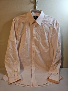 Camicia Stafford Travel Comfort Elasticizzata 15,5 34-35 Manica Lunga Bottoni Rosa  - Foto 1 di 10